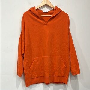 Calatura Cashmere Merino Wool Sweater Hoodie in Burn Orange Size 44 (M/L)